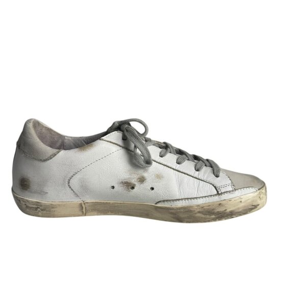 GOLDEN GOOSE superstar white leather perforated star Womens Sneakers size 38 8 - Picture 9 of 14